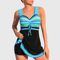 Colorful Two-Piece Swimsuit — Women's Flared Skirt Bikini Set
