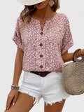 Brenda | Women's Floral Button-Front Top — Relaxed Fit