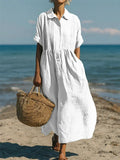 Lysandra - Women's Button-Front Shirt Dress — Relaxed Fit
