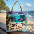 Lagoon - Women's Quilted Festive Tote Bag — Elegant & Practical