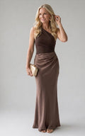 Sophia  | Maxi Dress with a Guilt in Satin