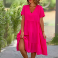 Luce | Women's Loose V-Neck Dress — Elegant & Versatile