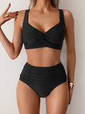 Emma | Women's Elegant Bandeau Bikini Set — Ruffle Detail