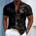 Hendrix | Women's Geometric Print Short Sleeve Button Shirt