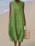 Rose™ | Women's Embroidered Midi Dress — Relaxed Floral