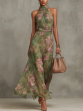 Sophie | Women's Floral Halter Maxi Dress for Summer