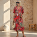 VERONICA | Women's Vibrant Midi Dress — Day-to-Night