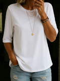Lydia - Women's Relaxed Crew Neck 3/4 Sleeve Top