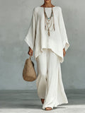 Celine - Women's Elegant Two-Piece Set — Relaxed Wide-Leg