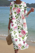 Kira | Women's Floral Midi Dress — Elegant Flowy Fit