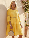 Maristelle - Women's Embroidered Eyelet Midi Dress